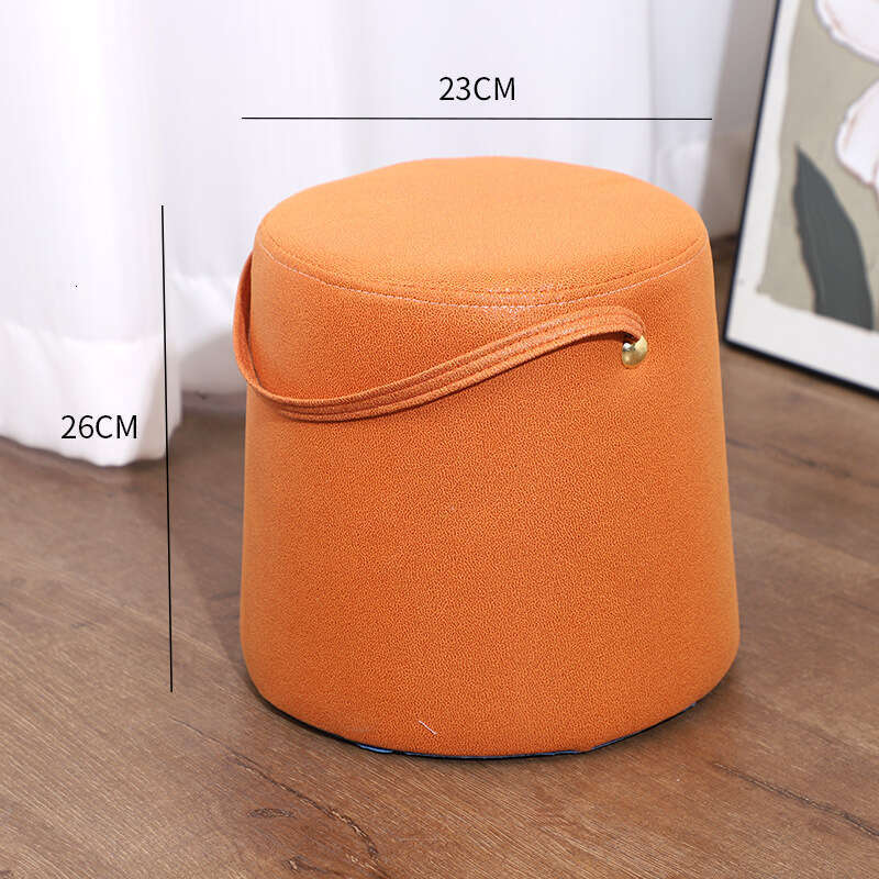 Internet Celebrity Style Houndstooth Small Light Handheld Home Living Room Solid Wood Modern Simple Adult Changing Stool