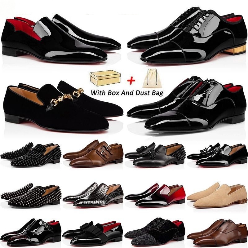 With box Designer shoes Loafers Men's Leather Sneakers Shoes Red Dress Shoes Men for Business Formal Wear Trendy Casual Pointed Toe Flat Shoes Size 38-47