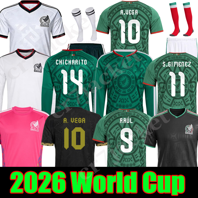 mexico jersey 26 27 World Cup 2026 QUALIFIERS RAUL CHICHARITO Mexicos Soccer Jerseys LOZANO DOS SANTOS Men Kids Football tops Shirts Uniforms player football kit