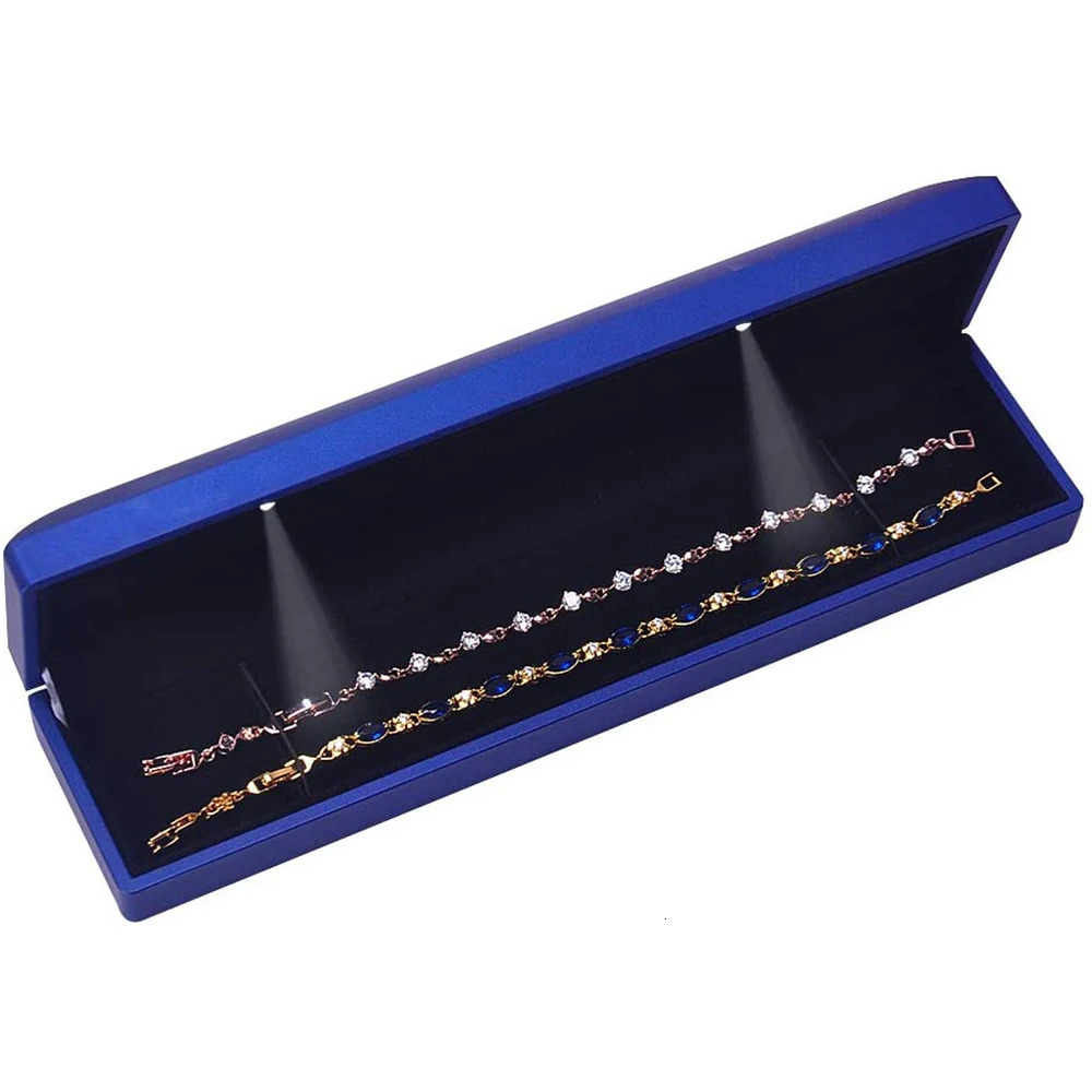 LED Necklace Jewelry Box with Light Long Chain Bracelet Storage Display Case For Wedding Anniversary Engagement Gifts Box 260119