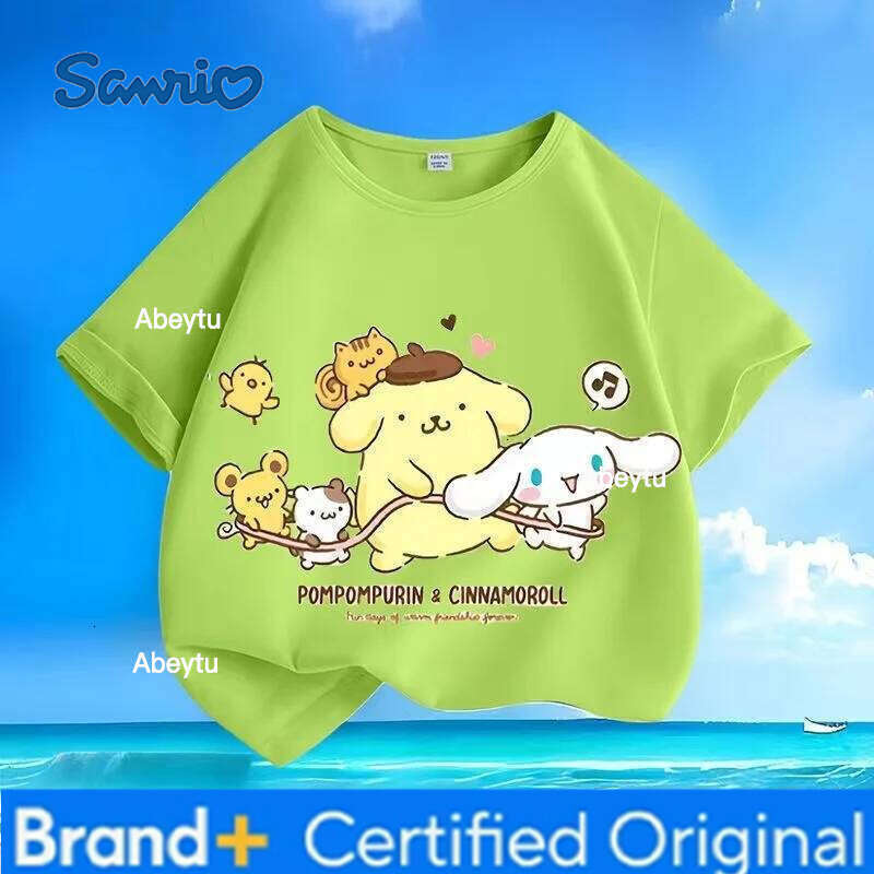 Sanrio Summer Baby Girls Clothes Top Kid Boy Cartoon Printed Sweatshirts Children Fashion Pullover Short Sleeve T-shirts H2601201