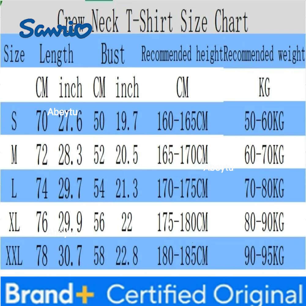 Sanrio Kuromi Melody Pure Cotton Short-sleeved T-shirt for Boys and Girls Summer Clothes Korean Style Loose Versatile Cartoon Tops H2601201