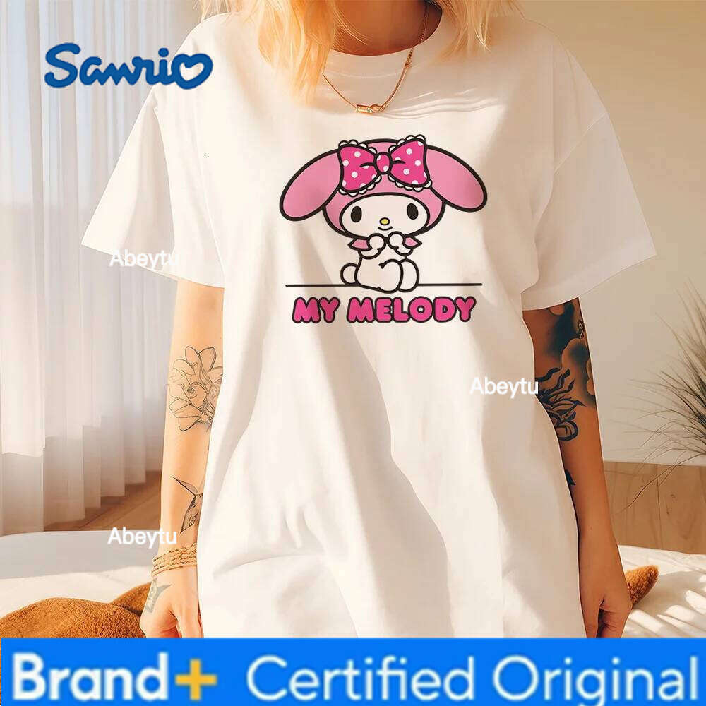 Sanrio Cute My Melody Graphic Print T-Shirt & Tee Top - Soft Breathable Quick Dry Round Neck Short Sleeve Unisex Casual Clothing H260120