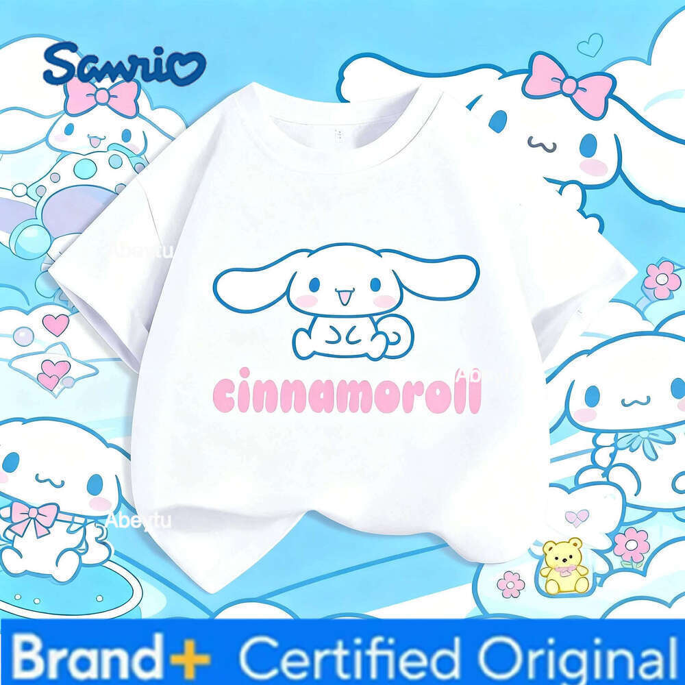Sanrio Cinnamoroll T-shirt Children's Short Sleeved Top New Summer Y2K Girl's Heart Soft Clothes Kawaii Birthday Gift H2601201