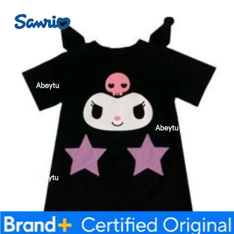 Sanrio Summer Baby Girl Short Sleeve Toddler Dress Cute Kuromi Print Kids Vestidos Cartoon Newborn Dresses Clothing 0-8 Years H260120