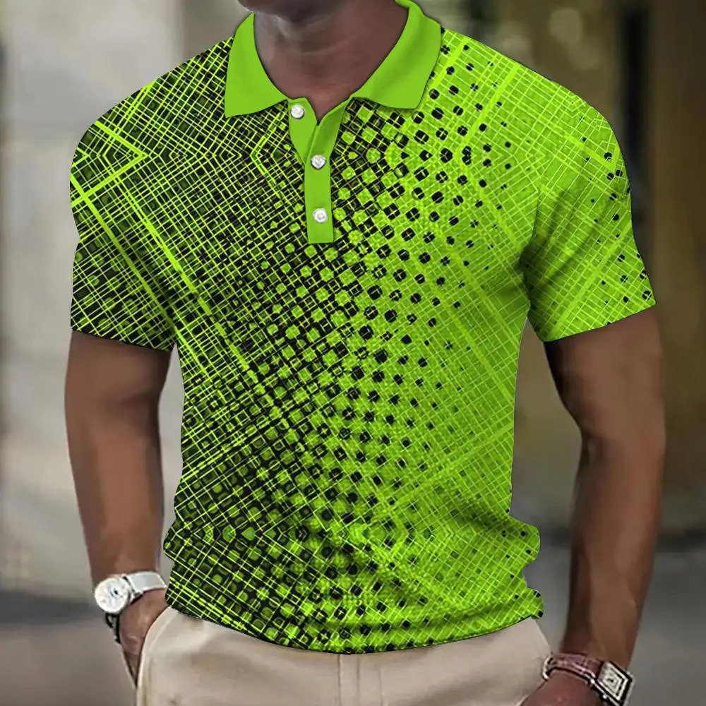 Mens Polo Shirt For Men 3d Spot Printed MenS Clothing Street Casual Short Sleeved Fashion Tops Loose Oversized Shirt 260119 - view 6