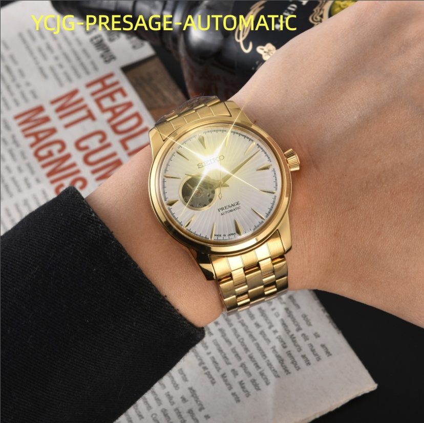 HOT TOP Design Mens women Seikity Watches automatic quartz Movement Male Clock Luxury Business Designer for Men Watch machinery luxe Wristwatches 379
