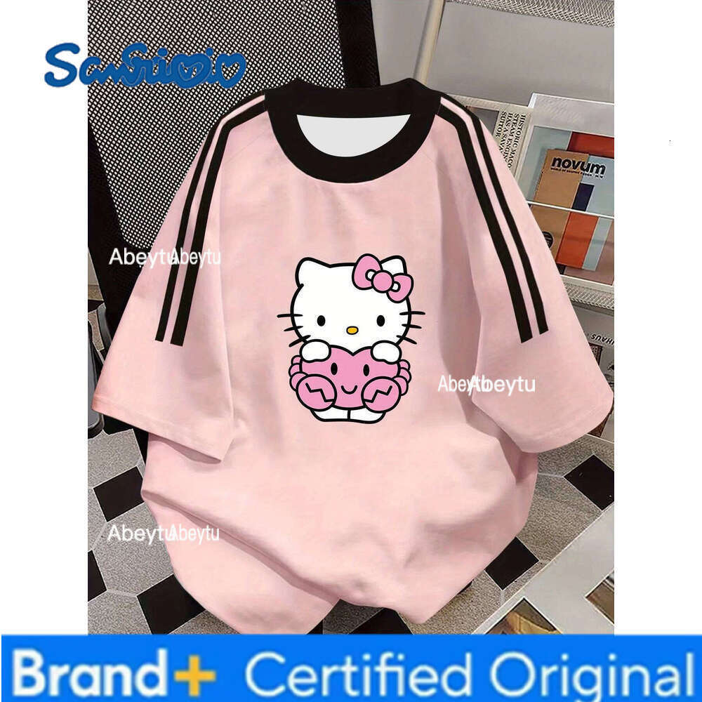 Sanrio 2025 New Hello Kitty 3D Print Women's Short Sleeve T shirt Summer Casual Loose Men's T-Shirt Oversized Shirt Y2k Clothes Tee Top H260