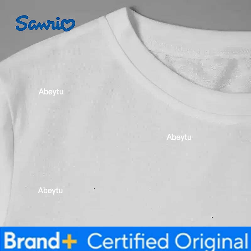 Sanrio Official Hello Kitty Women's Crew Neck Front and Back Printed White Top Cute Character Casual T-Shirt H260120