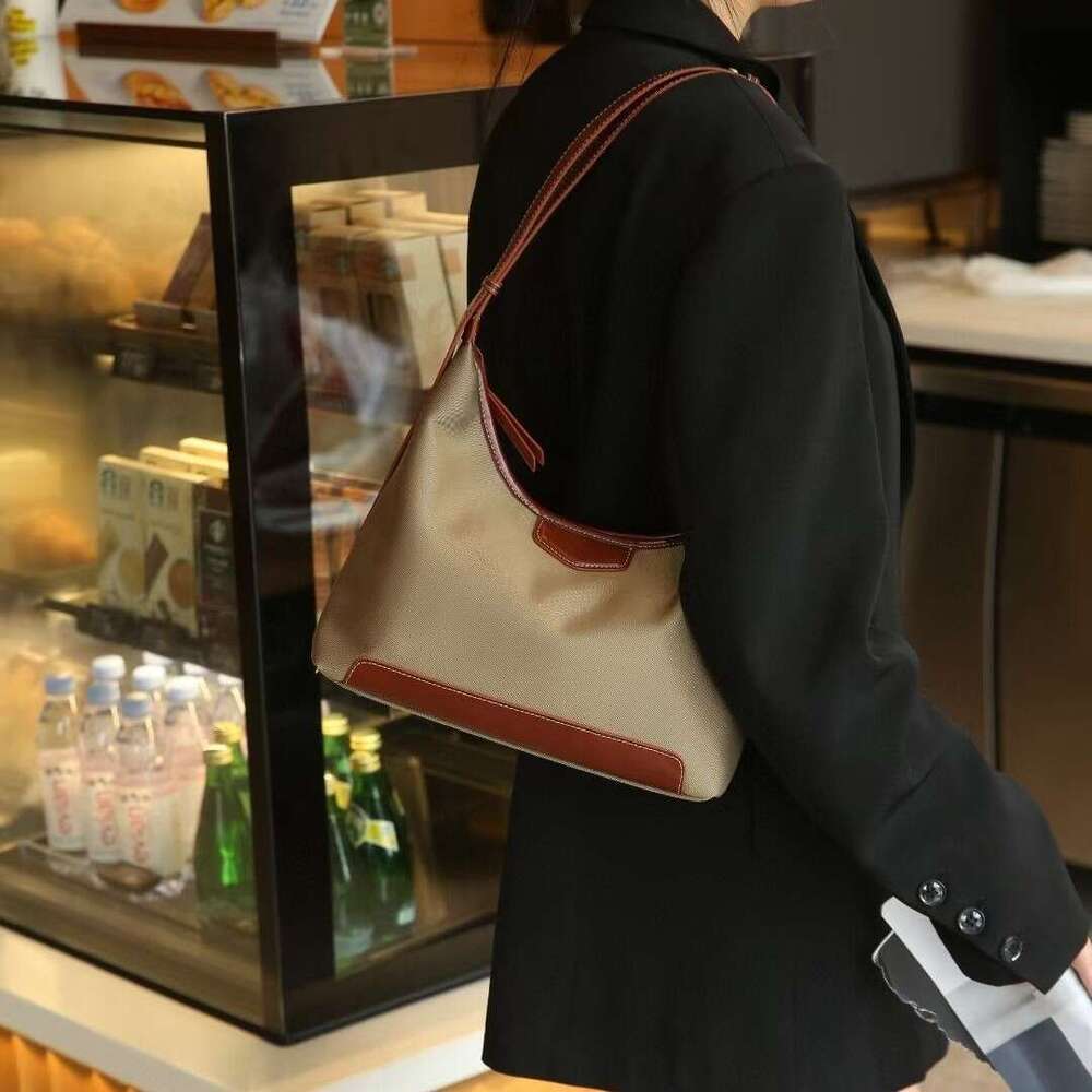 Luxury Shoulder Bags Totes Hobo Nylon Oxford Cloth With Genuine Leather Underarm Single Lightweight Large Capacity Casual Women S Tote Trendy Dumpling