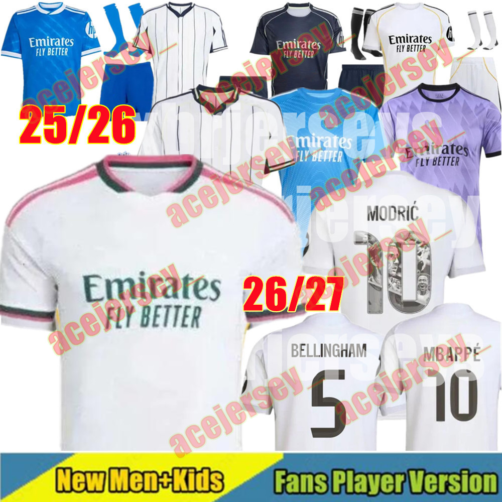 4XL 26 27 RealMadrid Soccer jersey MBAPPE VINI JR BELLINGHAM REAL CAMAVINGA TRENT HUIJSEN TCHOUAMENI VALVERDE ASENSIO MODRIC 2025 2026 football shirt men kids kits