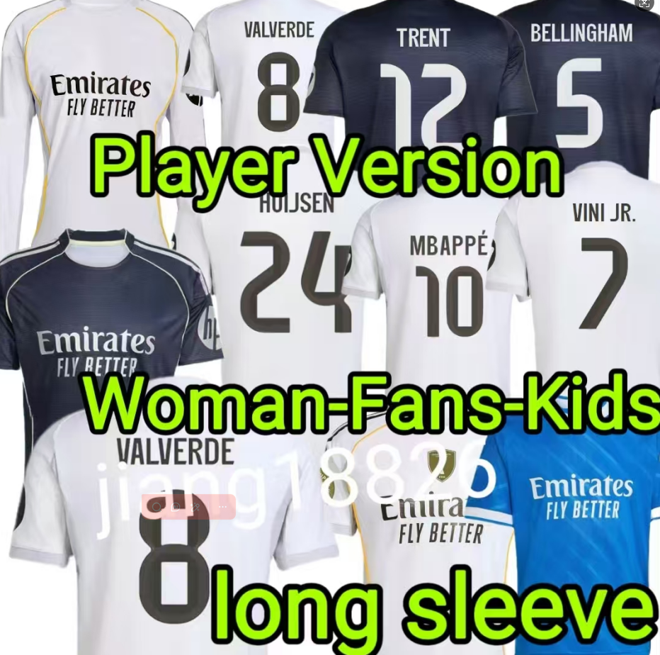 Soccer jersey 25 26 27 football shirt VINI JR BELLINGHAM MBAPPe REAL CAMAVINGA TRENT HUIJSEN TCHOUAMENI VALVERDE ASENSIO MODRIC football shirt men kids kits