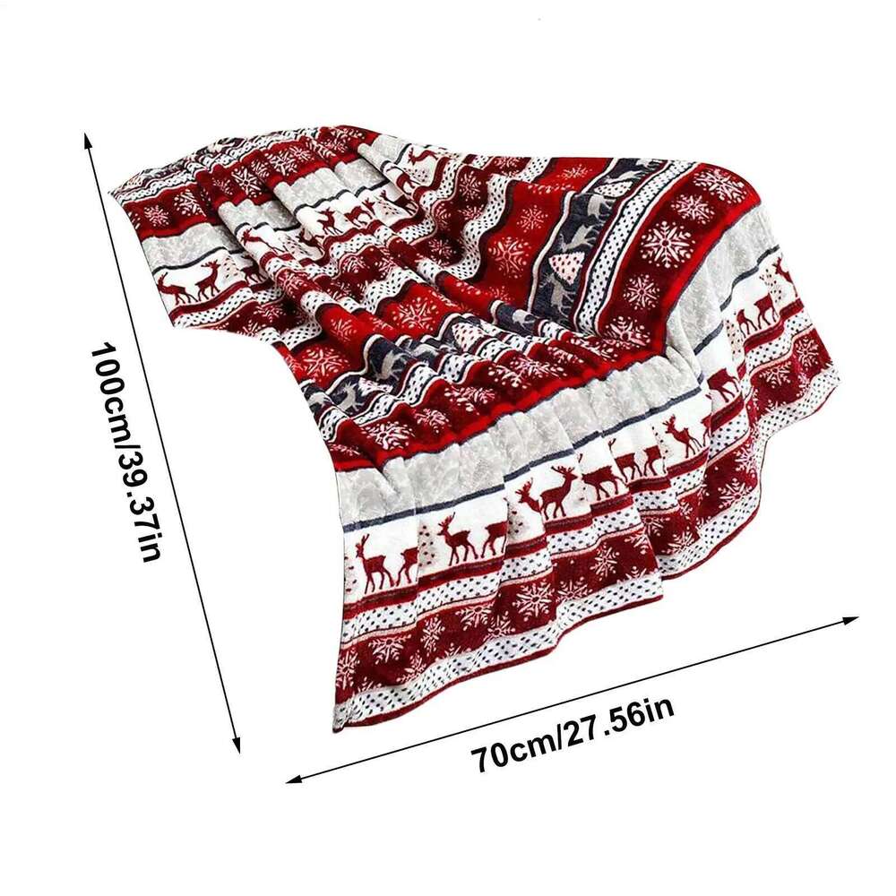 Christmas Throw Flannel Snowflake Gingerbread Xmas Fleece Winter Warm Soft Plush Blanket For Couch Sofa Bed W260120