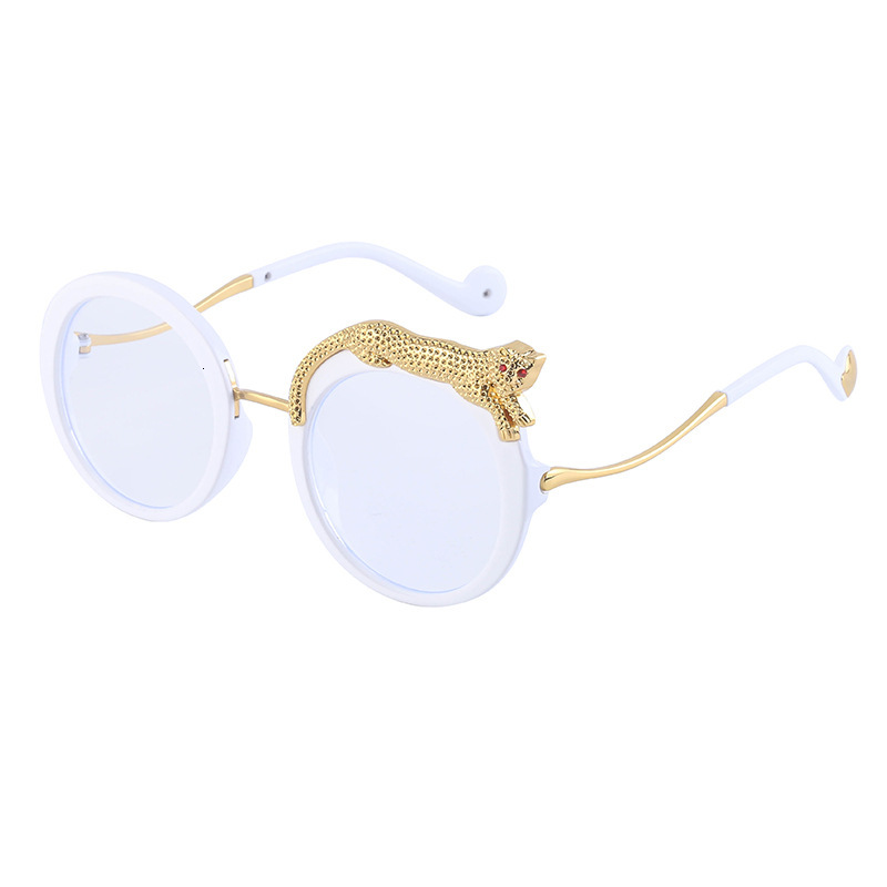 Luxury Brand Designer Sunglasses Steampunk Leopard Sunglae For Women, European And American Style, Unique Round Frame Sunglae, Cro-Border Outdoor Stre