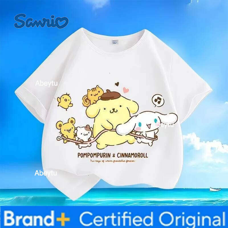 Sanrio Summer Baby Girls Clothes Top Kid Boy Cartoon Printed Sweatshirts Children Fashion Pullover Short Sleeve T-shirts H2601201