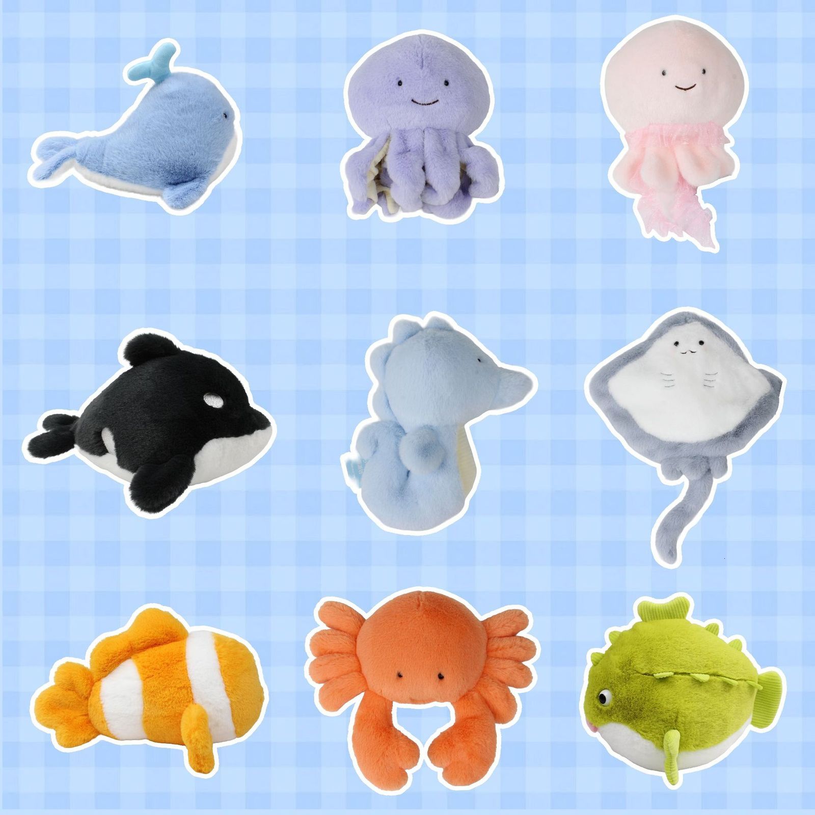 Cute Ocean Animal Octopus Plush Toy Desk Companion Clownfish Backpack Pendant Doll Keychain 220707