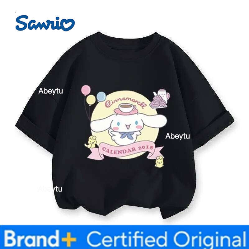 Sanrio Limited Time Special Offer Summer Kuromi Kids T-shirt Skin-friendly Breathable Machine Washable Low Maintenance Tops H2601201