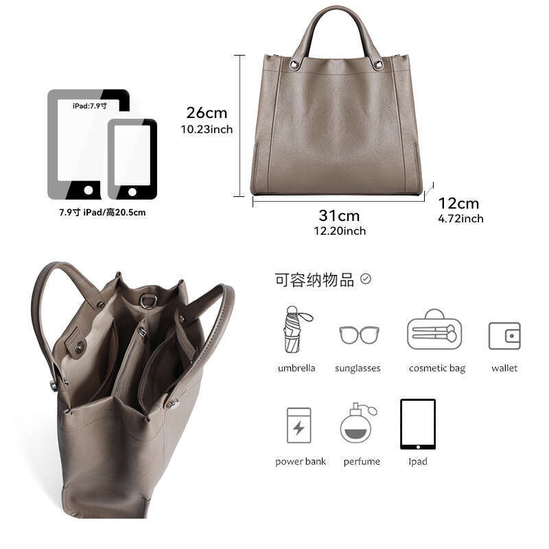 Luxury Shoulder Bags Totes Hobo Cross Border Hot Selling Top Layer Cowhide New Genuine Leather Women S Fashion Tote Bag Large Capacity Crossbody Handb