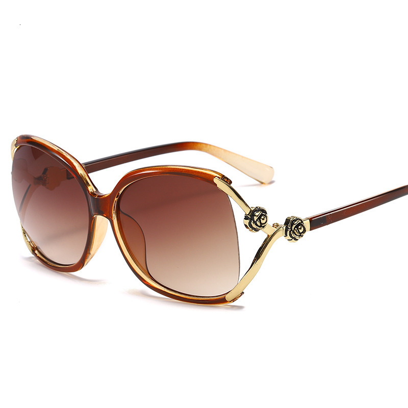 Luxury Brand Designer Sunglasses European And American Style INS Camellia Fashion Sunglasses High-End Elegant Trendy UV Protection Women's Street