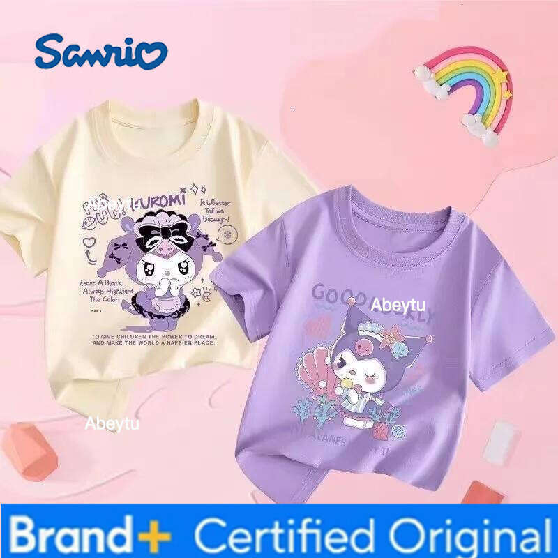 Sanrio 2PCS Baby Girls Cotton Top Kid My Melody Printed Children Autumn Fashion Short Sleeve T-shirt Boy Clothes H2601201
