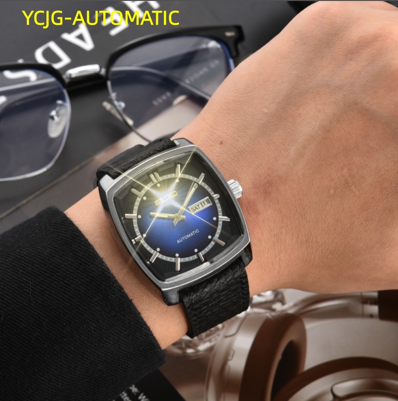 HOT TOP Design Mens women Seikity Watches automatic quartz Movement Male Clock Luxury Business Designer for Men Watch machinery luxe Wristwatches 371