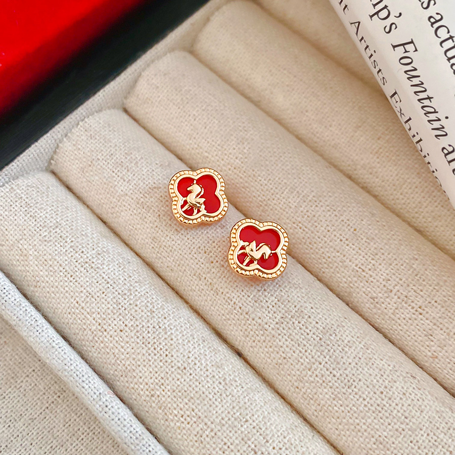 Chinese Style Red Gourd for Women, Autumn and Winter Exquisite Small Micro Inlaid Zircon Earrings, Elegant Versatile New Earrings - view 7