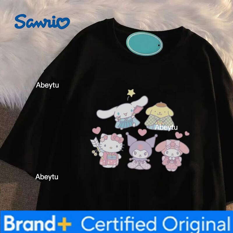 Sanrio Cute Jade Cinnamon Dog Summer New Half-Sleeve Top College Style H260120