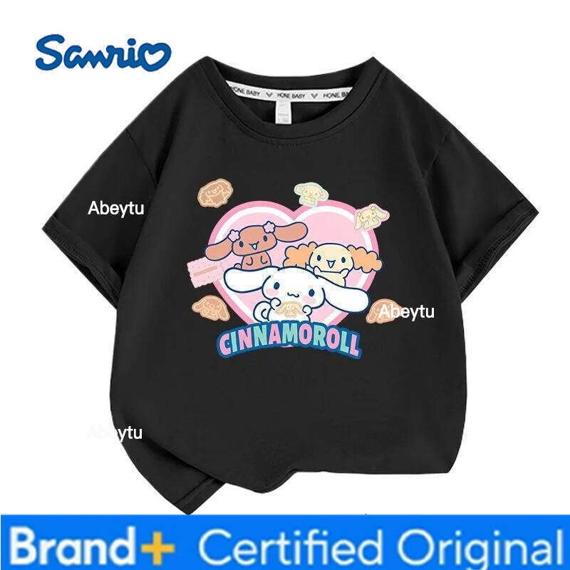 Sanrio Summer Baby Girls 100% Cotton Clothes Kid Children Boys Cinnamoroll Printed T-shirts Cartoon Short Sleeve Top Outfits H2601201