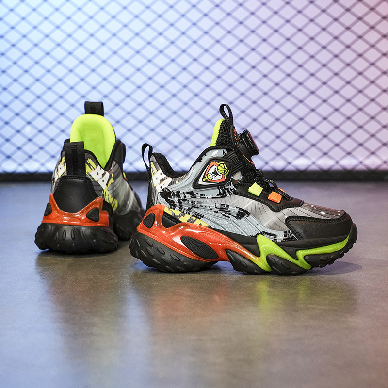 Boys Basketball Shoes Kids Sneakers Soft Sole Tennis Kid Sport Shoes Outdoor Non-Slip Trainer Kid Basketball Shoes