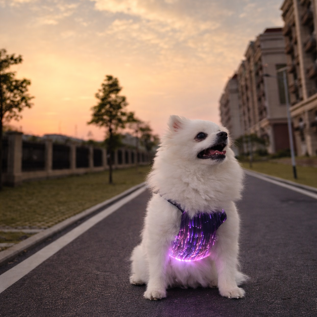 Pet supplies, dog harness, luminous chest strap, suitable for nighttime walking tools, anti loss LED wiring harness, pet dog accessories
