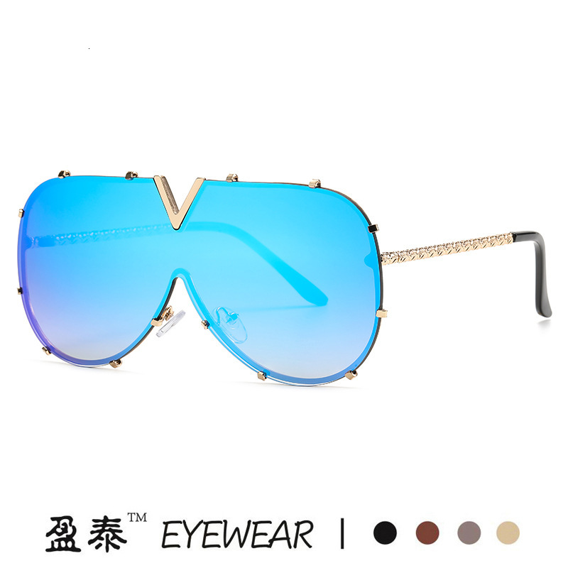 Luxury Brand Designer Sunglasses Unique Trendy Unisex V8 Sunglasses European And American Style Fashion Glasses One-Piece Unique Sunglasses Wholesale