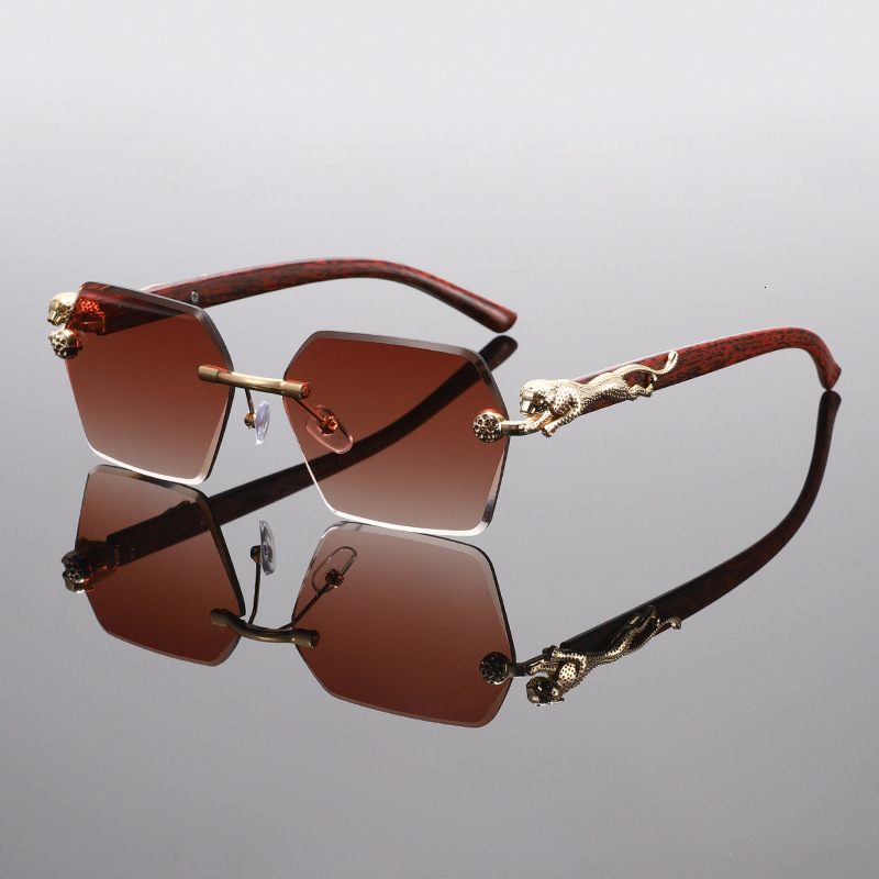 Luxury Brand Designer Sunglasses New Men's Rimless Sunglasses For Driving, Traveling, Vacation, Sun Protection, Fashionable Casual Wear Sunglasse