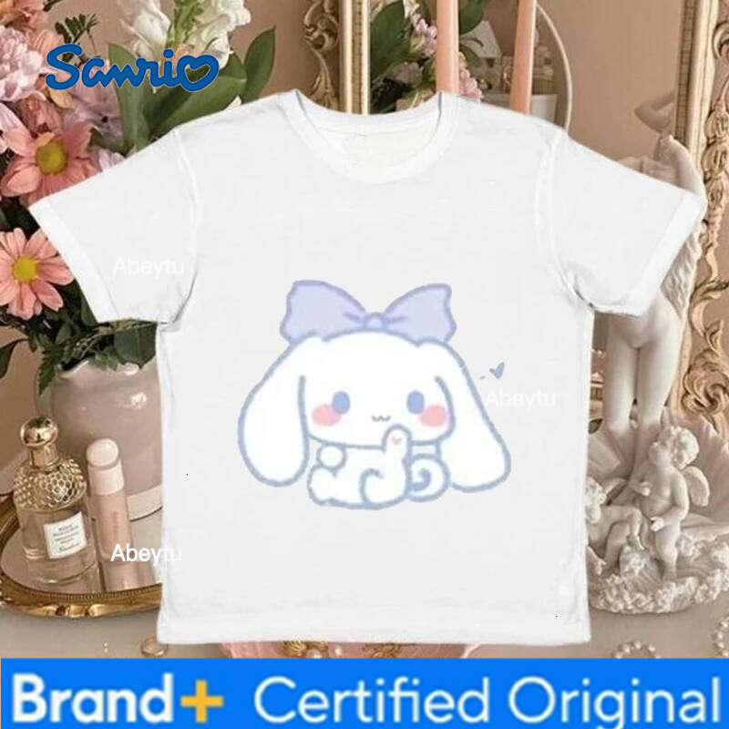 Sanrio Japan Style Cinnamoroll Printed Summer New Women Clothes Y2K Casual Short Sleeve T Shirt Top H260120