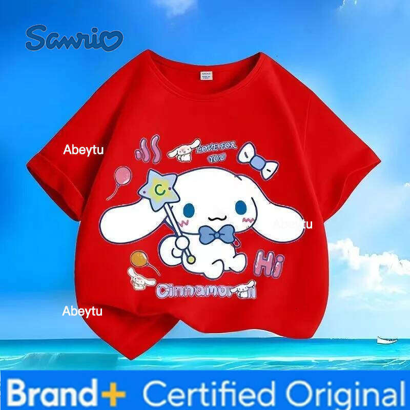 Sanrio Summer Baby Girls Clothes Top Kid Boy Cartoon Printed Sweatshirts Children Fashion Pullover Short Sleeve T-shirts H260120