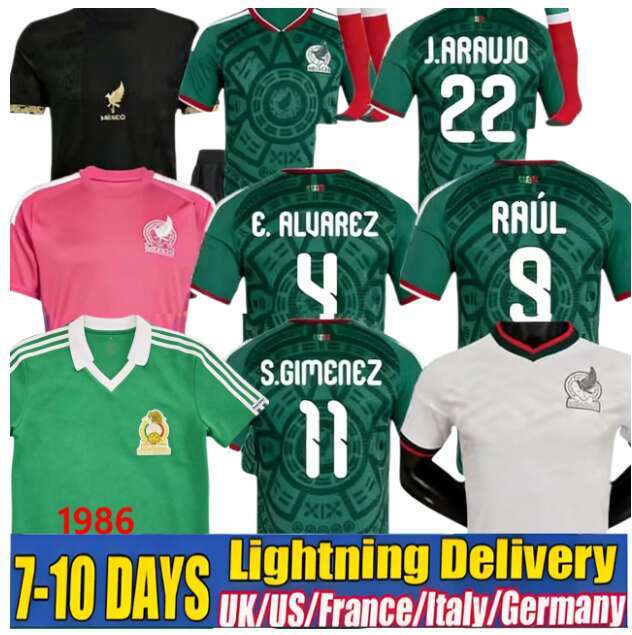 25 26 Mexico Gold Cup Soccer Jerseys 2025 2026 CHICHARITO GIMENEZ H.LOZANO HOME AWAY Football Shirt Mexique E. ALVAREZ A.VEGA RAUL Men