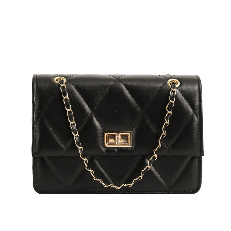 New Design Luxury Bag 2026 Women's Quilted Leather Crossbody Bag Gold Chain Metal Lock Flap Shoulder Purse Free Shipping
