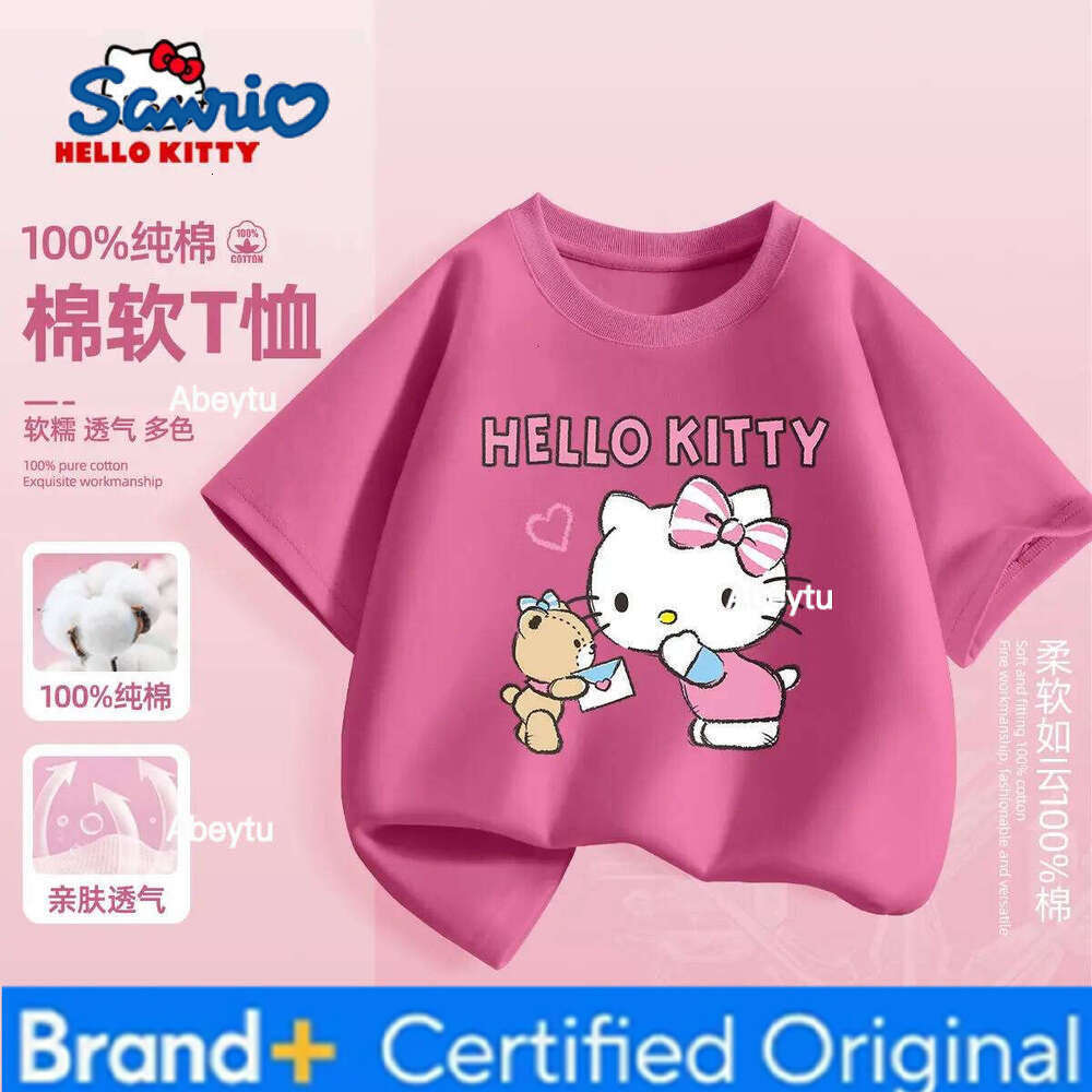 Sanrio Summer Baby Girls Clothes Kid Hello Kitty Printed T-shirts Children Cartoon Cotton Short Sleeve Top Patchwork Outfits H2601201