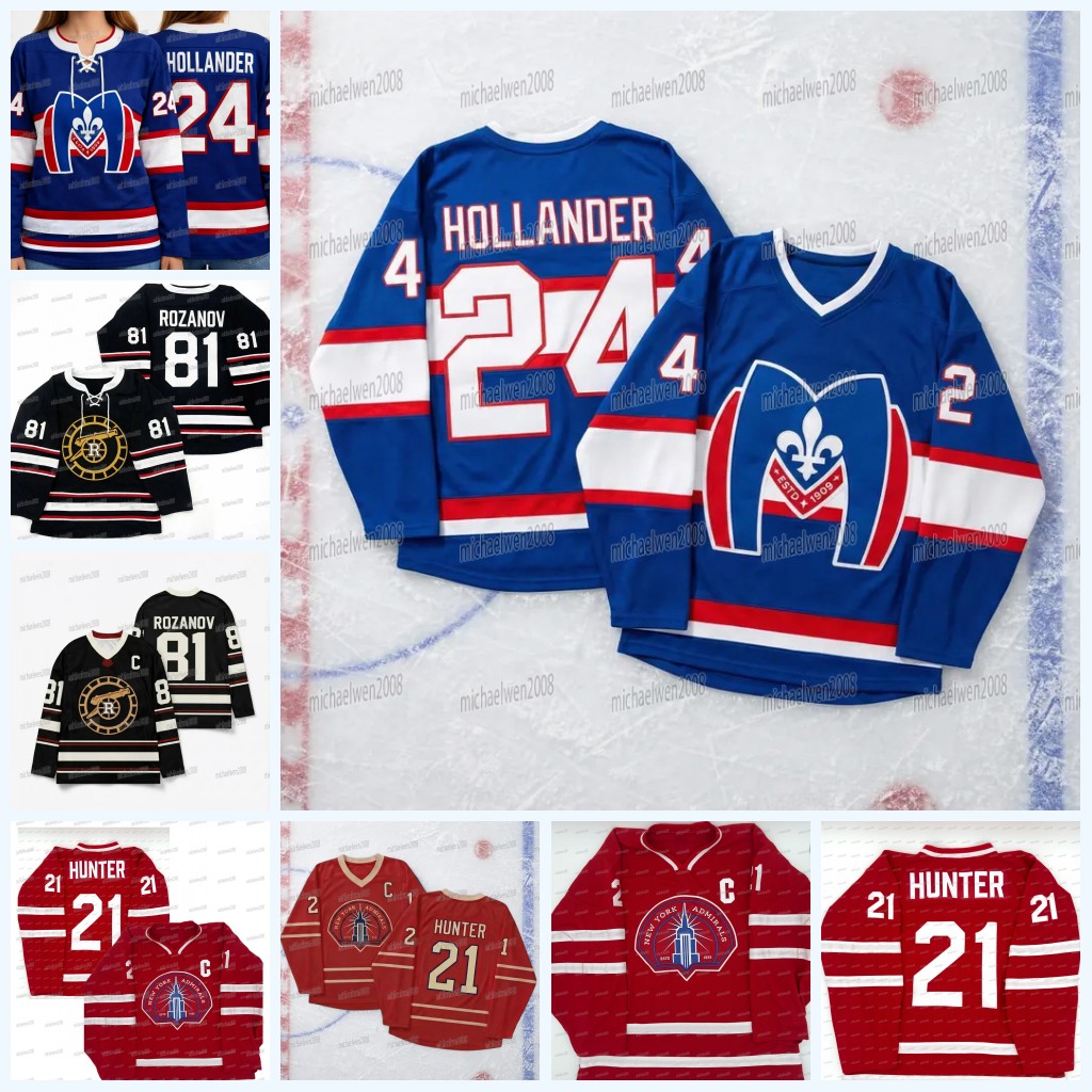 Personalized Custom Heated Rivalry Merch Hockey Jersey 21 Hunter 81 Ilya Rozanov 24 Shane Hollander Embroidered Letter Number Classic Sportswear Polyester