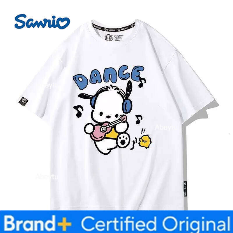Sanrio Summer Baby Girls 100% Cotton Clothes Kid Children Boy Cute Pochacco Printed T-shirts Cartoon Short Sleeve Top Outfits H260120