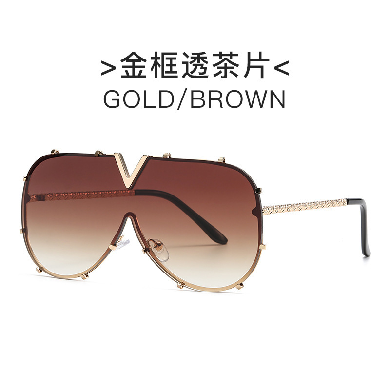 Luxury Brand Designer Sunglasses Unique Trendy Unisex V8 Sunglasses European And American Style Fashion Glasses One-Piece Unique Sunglasses Wholesale