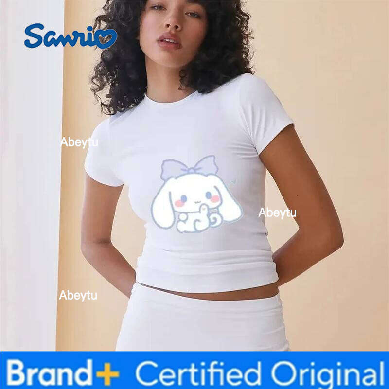 Sanrio Japan Style Cinnamoroll Printed Summer New Women Clothes Y2K Casual Short Sleeve T Shirt Top H260120