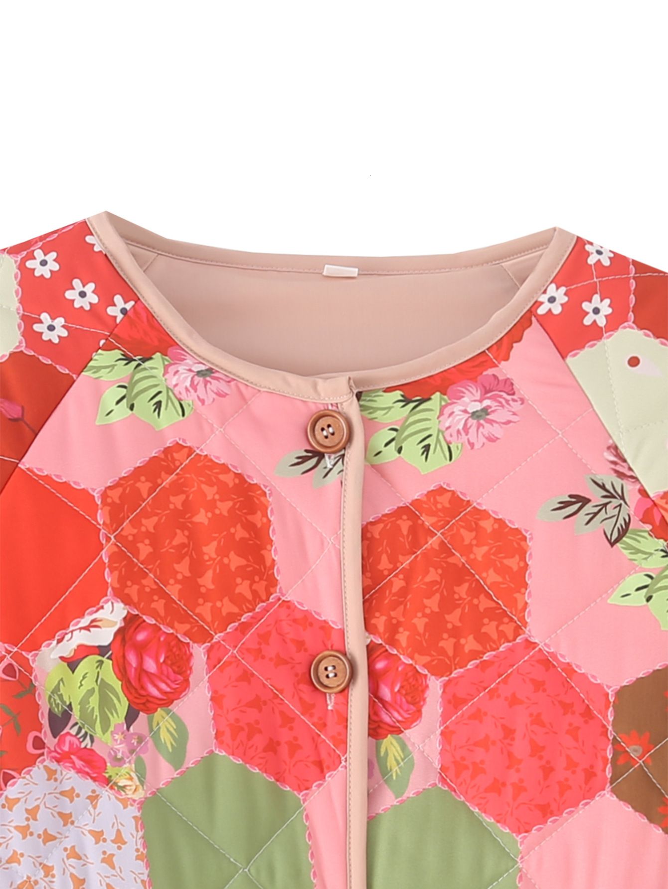 2024 Autumn Lotus Leaf Lace Printed Cotton Padded Jacket Cotton Coat 230816