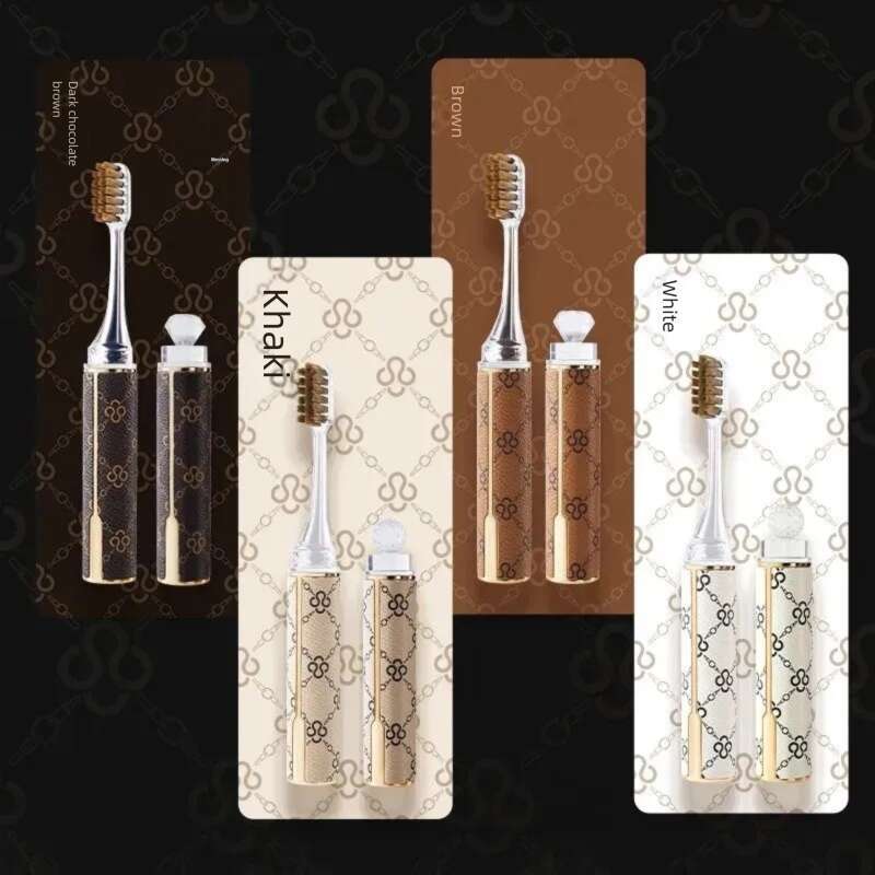Toothbrush Set Luxury Designer Gift Box 4 Pcs Light Luxury Soft Bristle Portable For Travel Business Trip Couple Home Teeth Cleaning