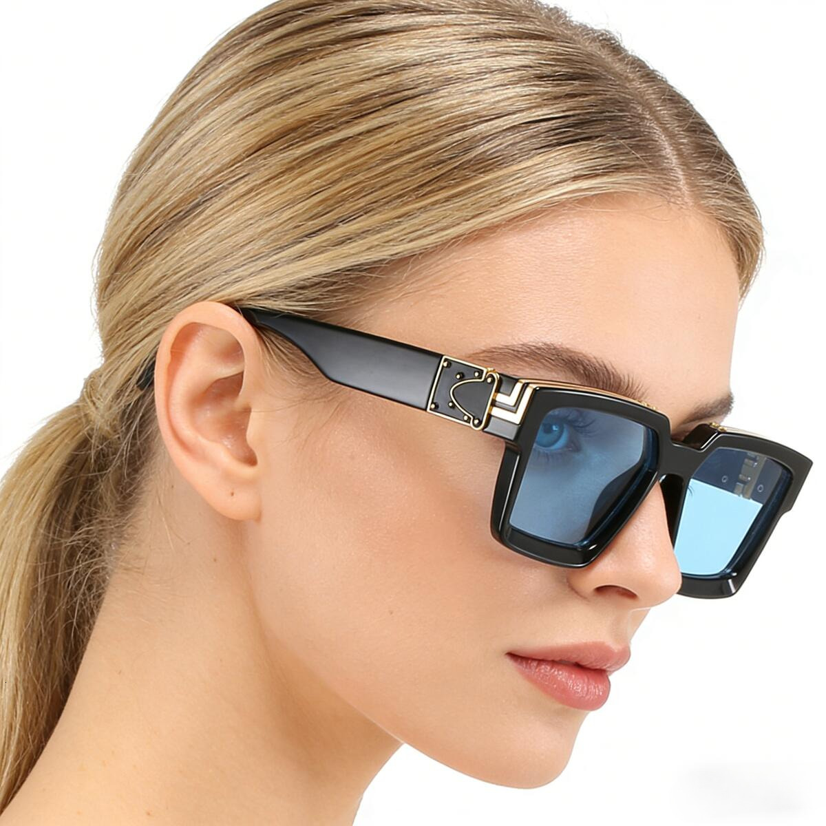 Luxury Brand Designer Sunglasses Fashion New European And American Style Versatile Party Sunglasses Glasses Elegant Face-Slimming Small Square Frame U