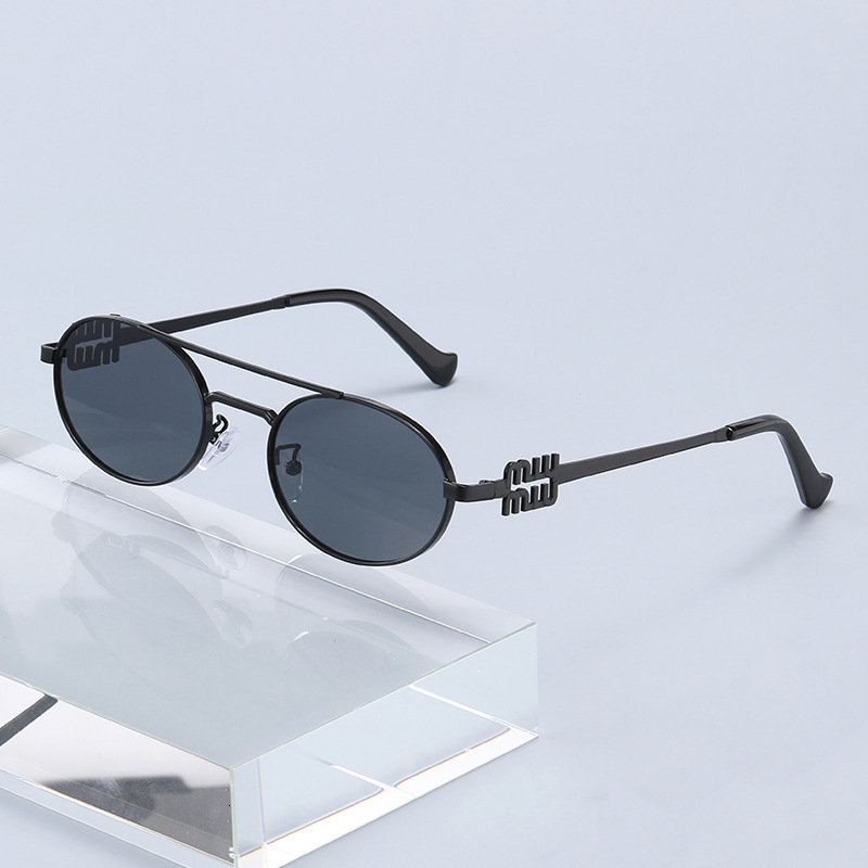 Trendy Sunglasses for Men and Women, New Retro Double Bridge Small Oval Sunglasses, UV Protection Glasses Wholesale