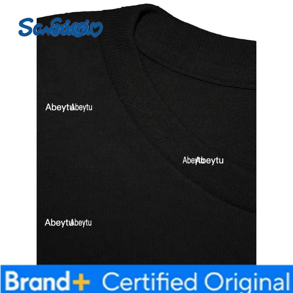 Sanrio Womens Kuromi Pattern T-Shirt Cotton Classic Short Sleeve Unisex Streetwear Oversized Loose Casual Stylish H260120
