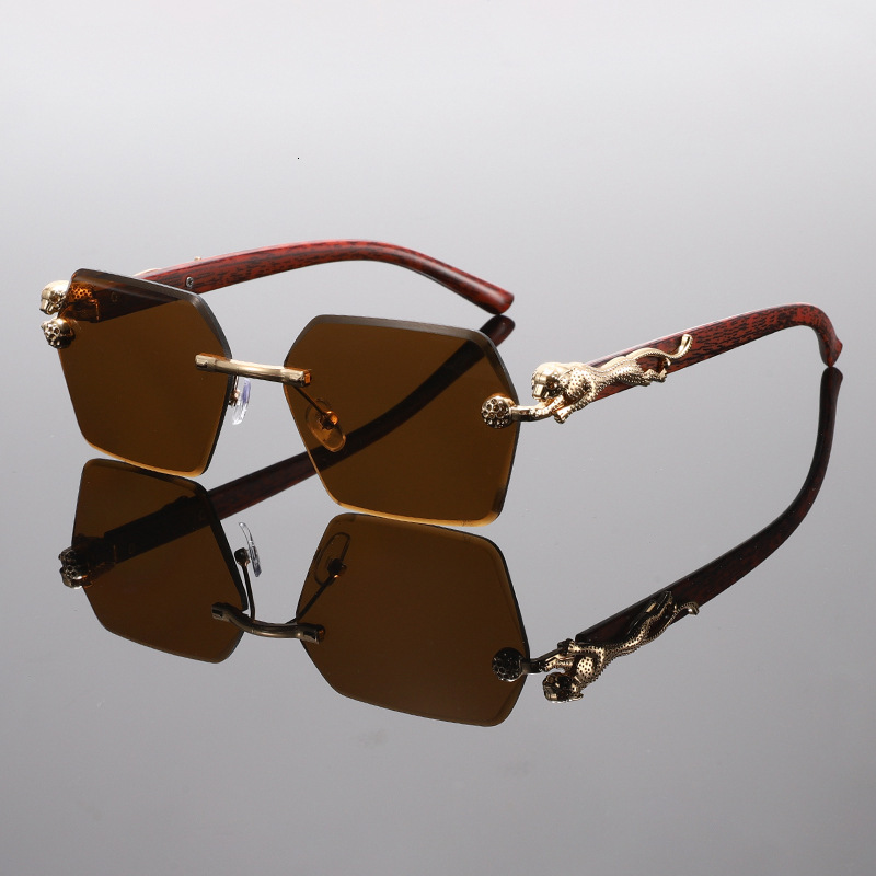 Luxury Brand Designer Sunglasses New Men's Rimless Sunglasses For Driving, Traveling, Vacation, Sun Protection, Fashionable Casual Wear Sunglasse