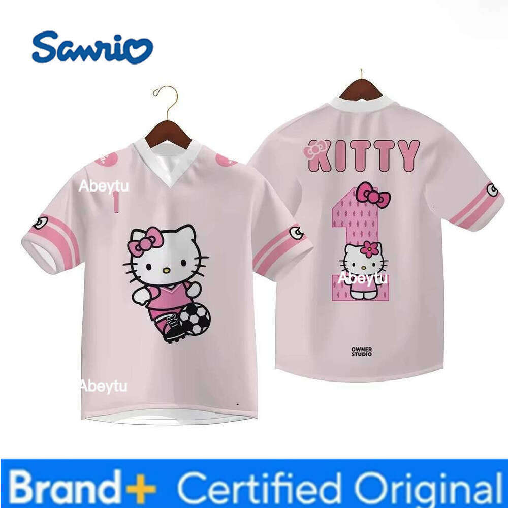 Sanrio 25 New Hello Kitty Kids Women's Short Sleeve Tee Casual 3D Printed Summer Cute Unisex Jersey Sport Top Men T-Shirt H260120