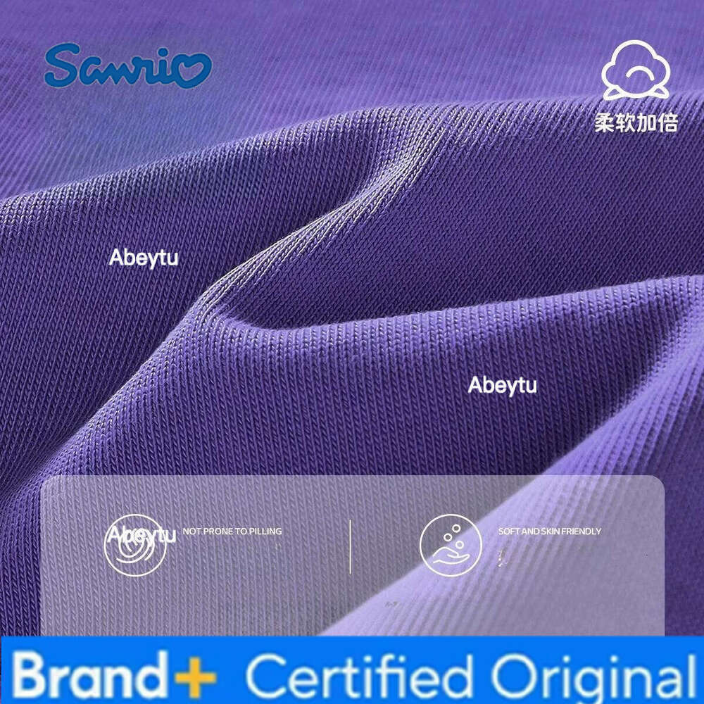 Sanrio Teen Children Sweet Cartoon KUROMI Print Top Kids Clothes Summer Fashion T-shirt Baby Girls Cute Short Sleeve H260120