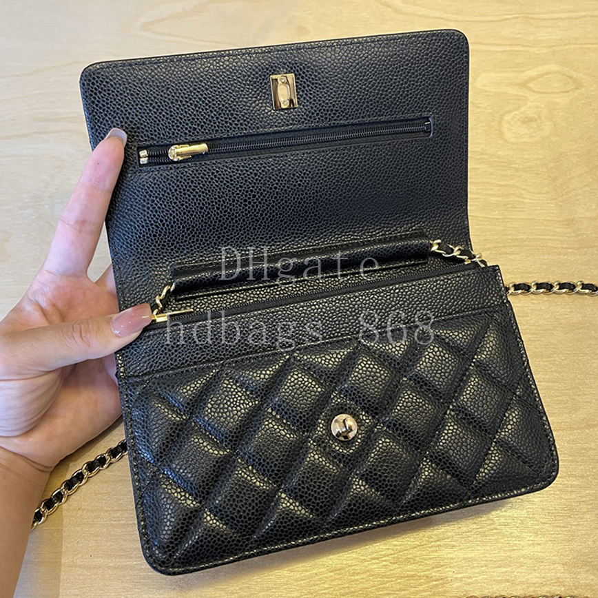 Mirror quality Designer Vintage Classic Wallet Chain bags Shoulder bag Luxury Calfskin Crossbody bags Handbags Woman Bag 19cm With box 24C15S